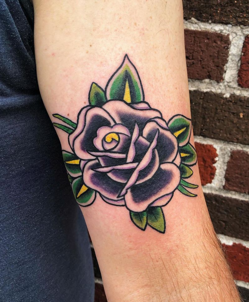 30 Pretty Purple Rose Tattoos to Inspire You