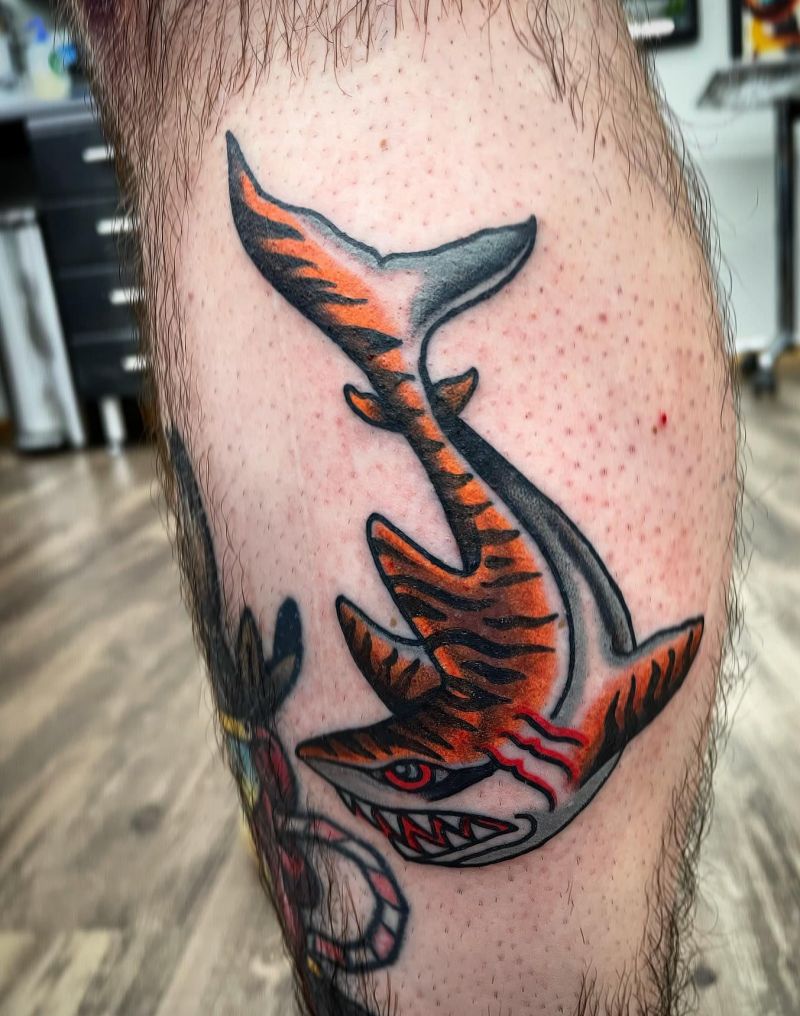 30 Unique Tiger Shark Tattoos You Must Love