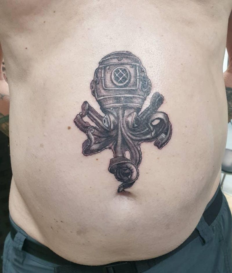 30 Unique Diving Helmet Tattoos You Must Love