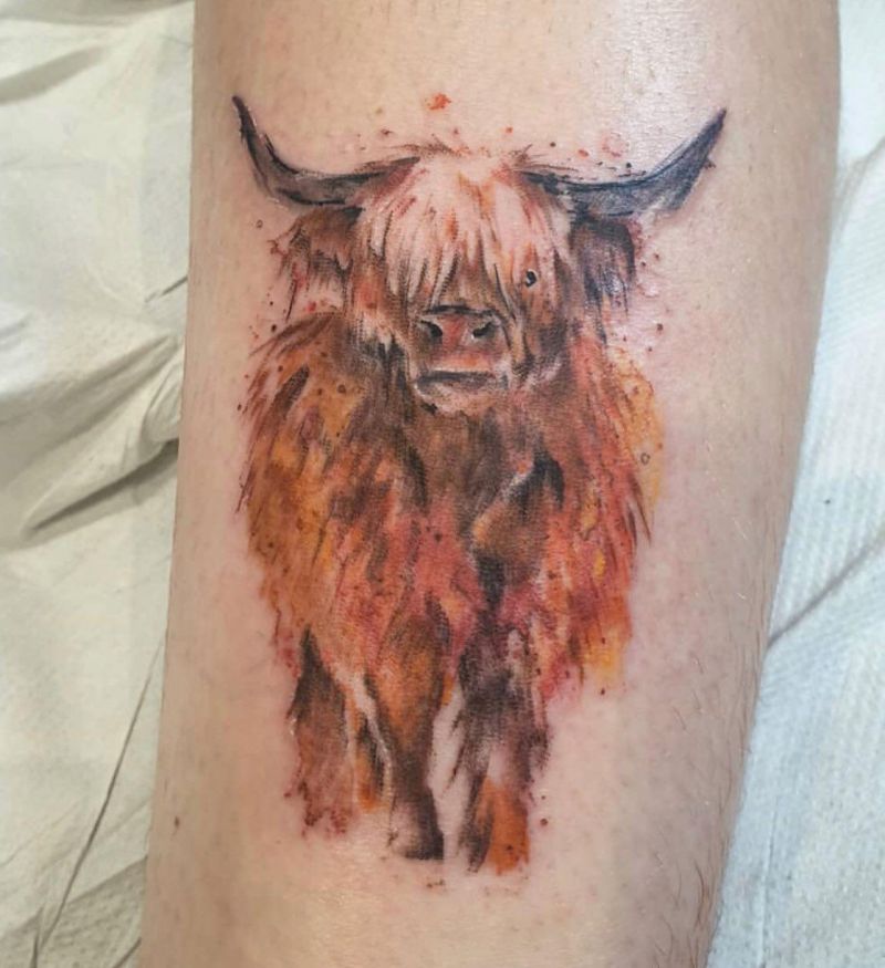 30 Classy Highland Cow Tattoos For Your Next Ink