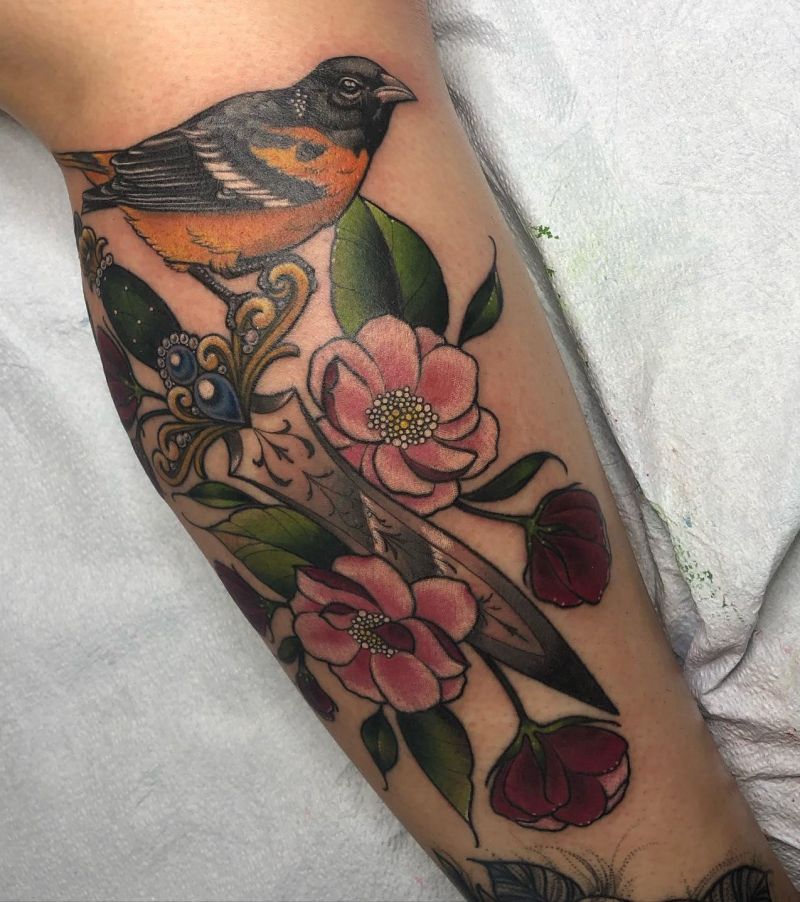 30 Pretty Oriole Tattoos to Inspire You