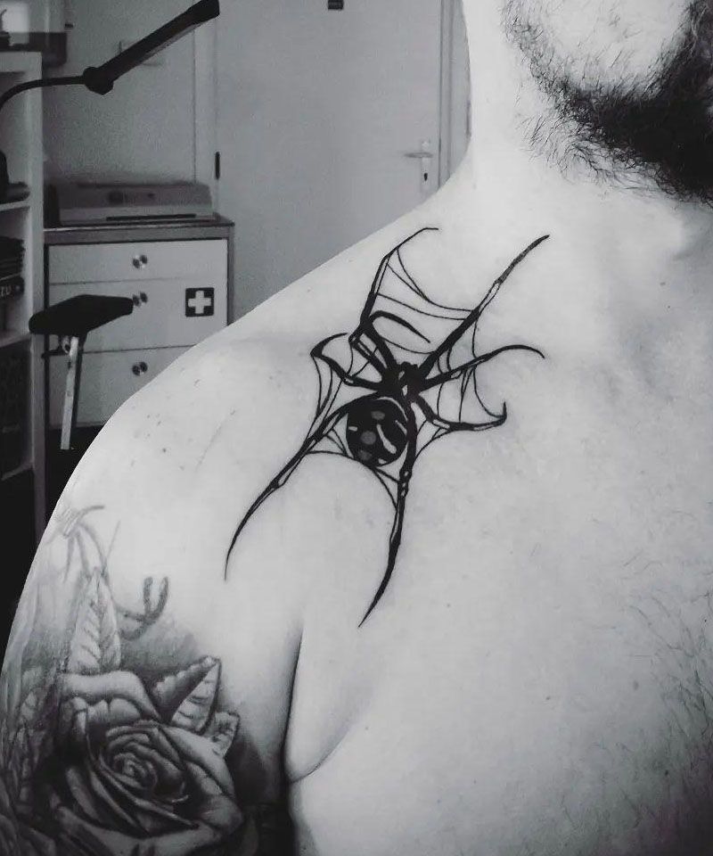 30 Unique Black Widow Spider Tattoos You Must Love