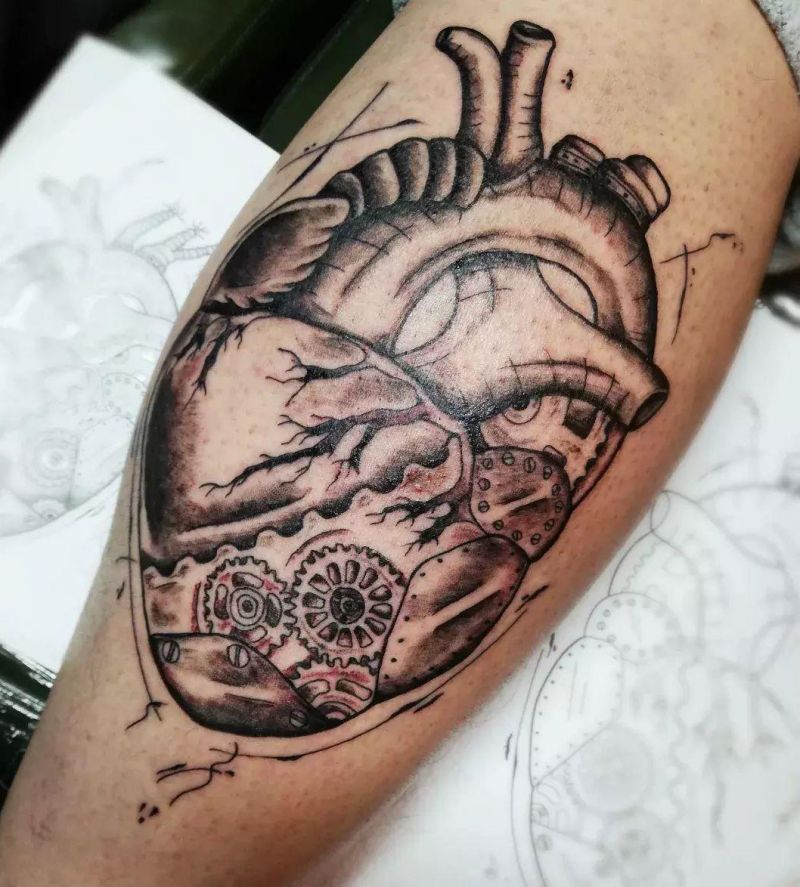 30 Unique Mechanical Heart Tattoos You Must Love