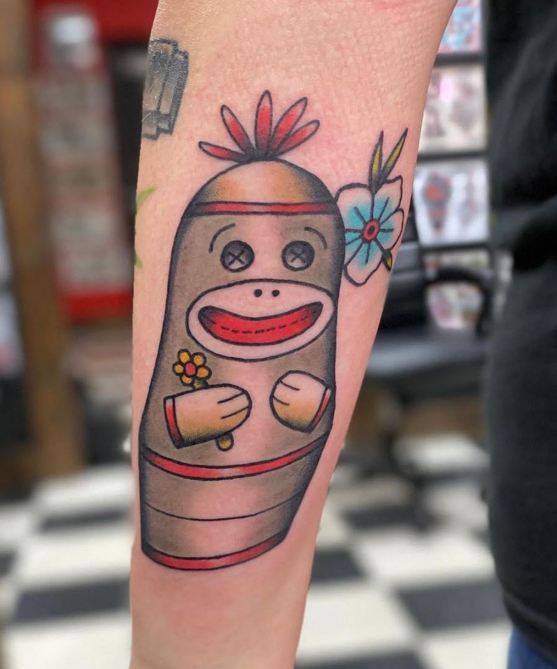 27 Unique Sock Monkey Tattoos for Your Inspiration