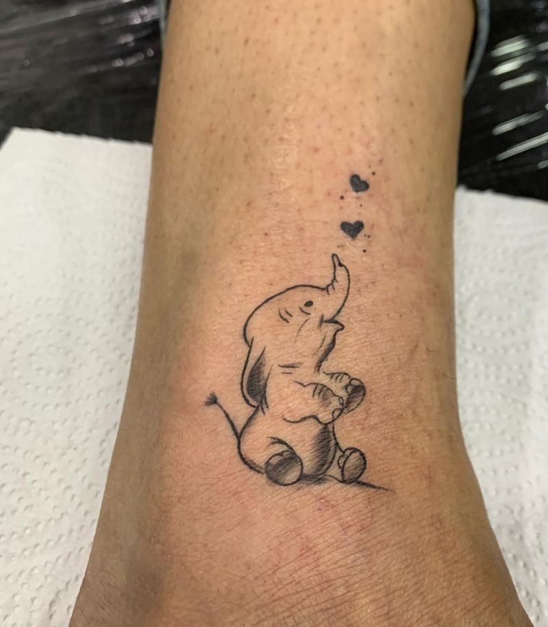 30 Cool Baby Elephant Tattoos for Your Inspiration