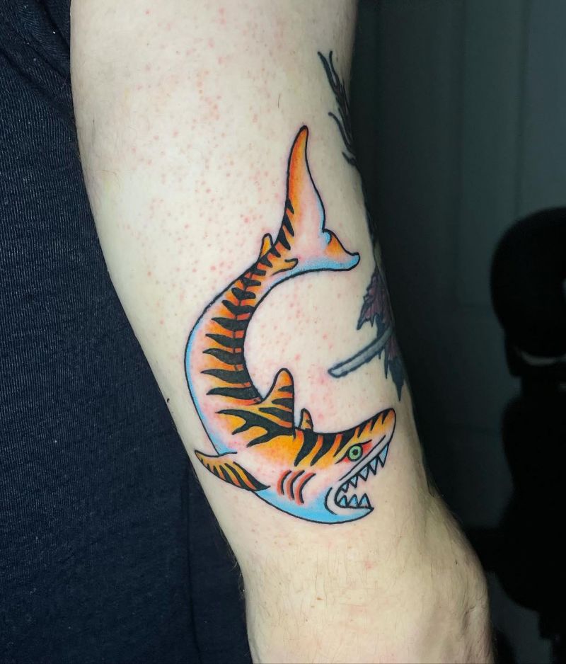 30 Unique Tiger Shark Tattoos You Must Love