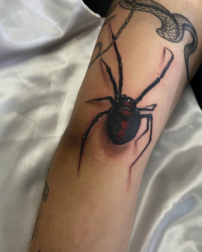 30 Unique Black Widow Spider Tattoos You Must Love
