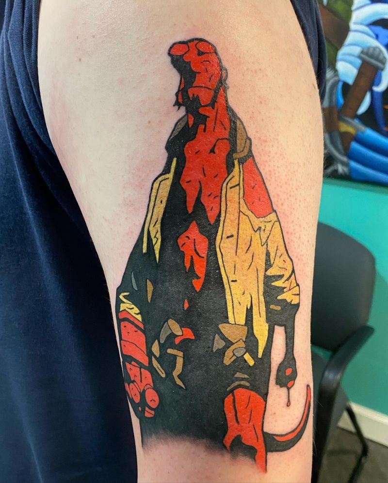 30 Unique Hellboy Tattoos You Must Love