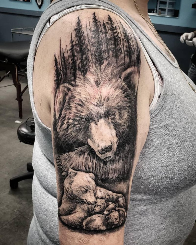 30 Classy Mama Bear Tattoos to Inspire You