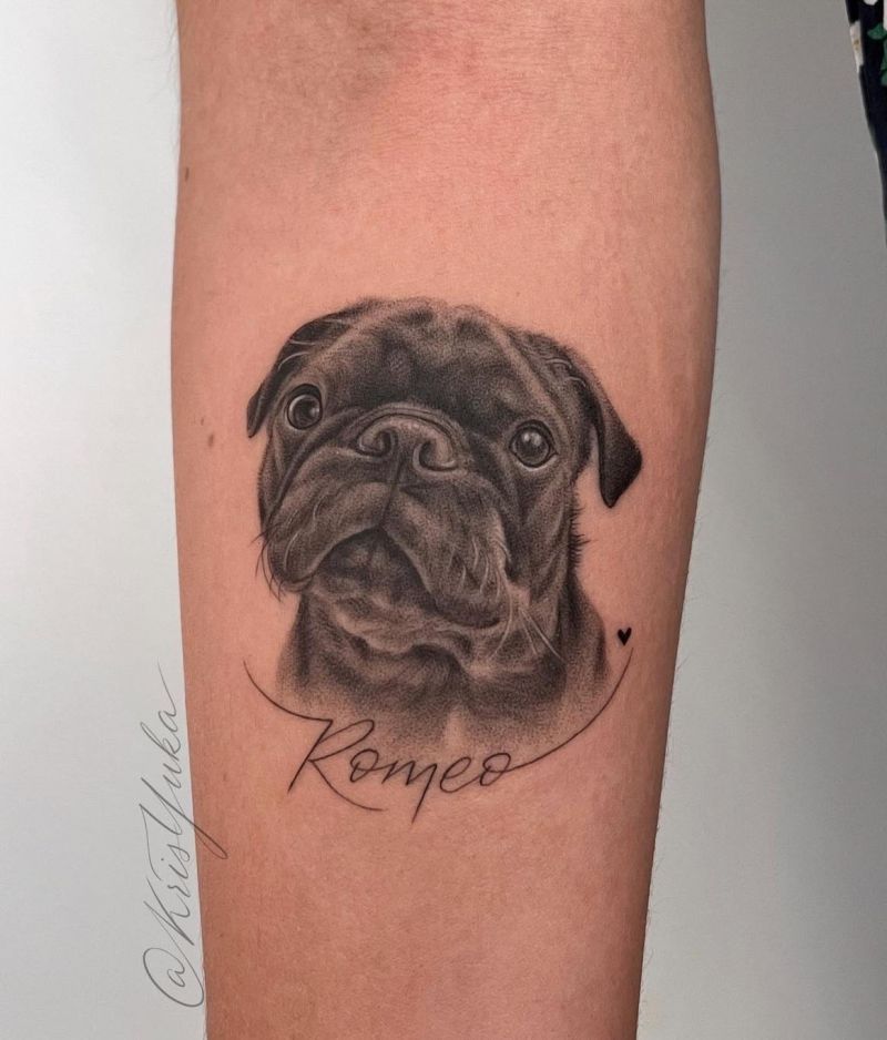 30 Cute Pug Tattoos You Must Love