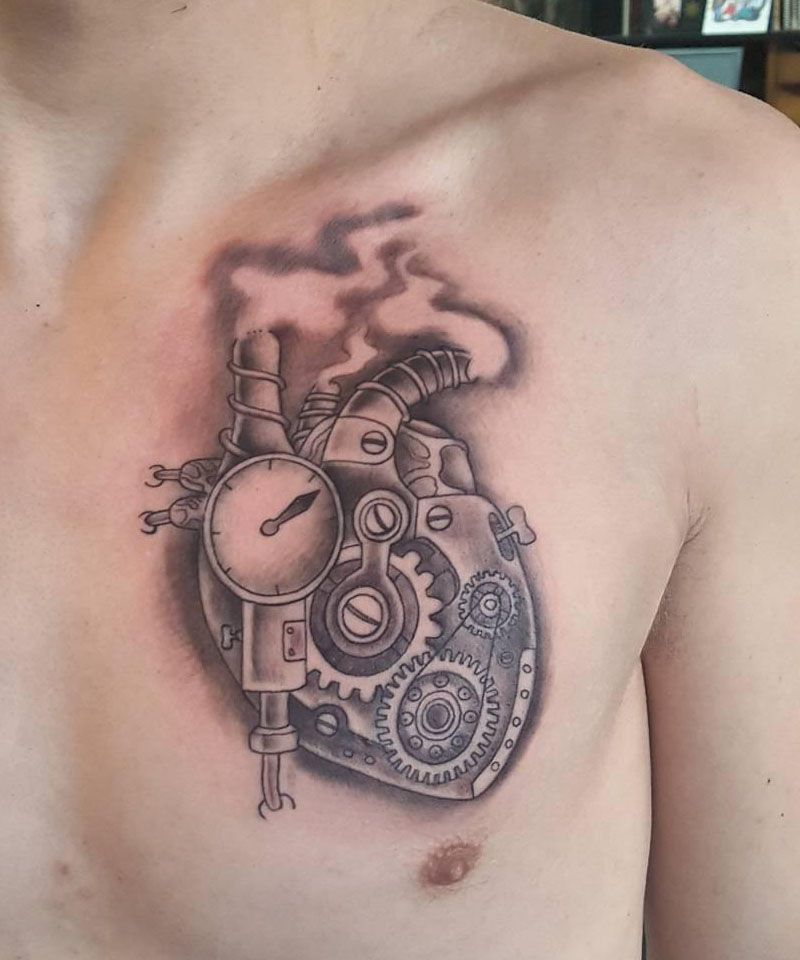 30 Unique Mechanical Heart Tattoos You Must Love