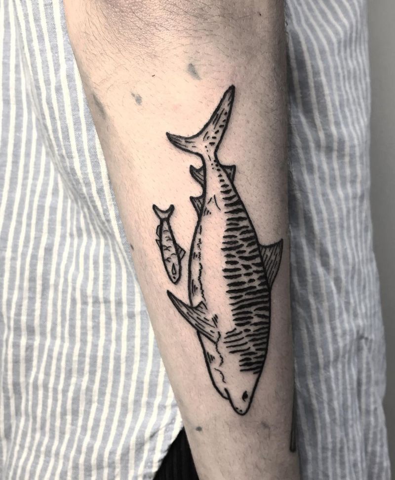 30 Unique Tiger Shark Tattoos You Must Love