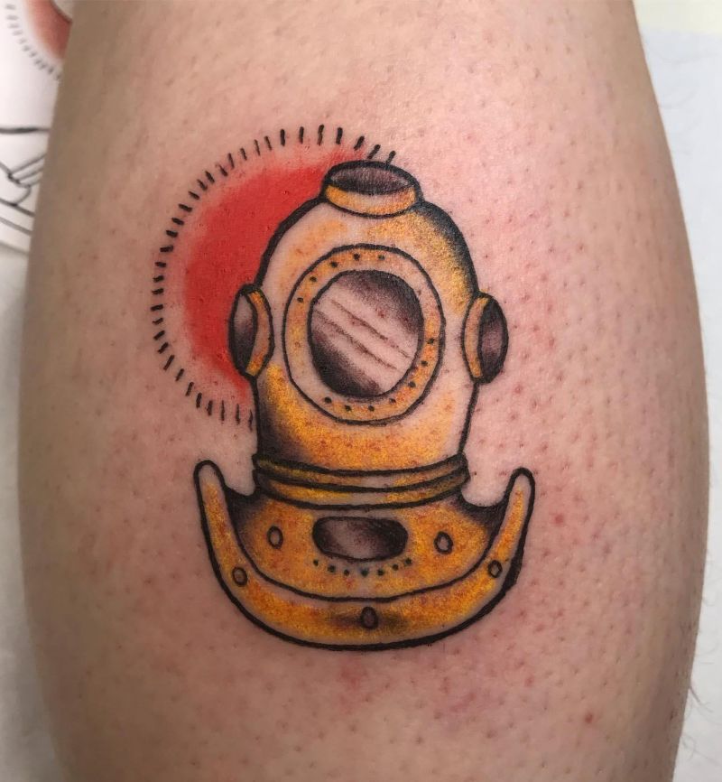 30 Unique Diving Helmet Tattoos You Must Love