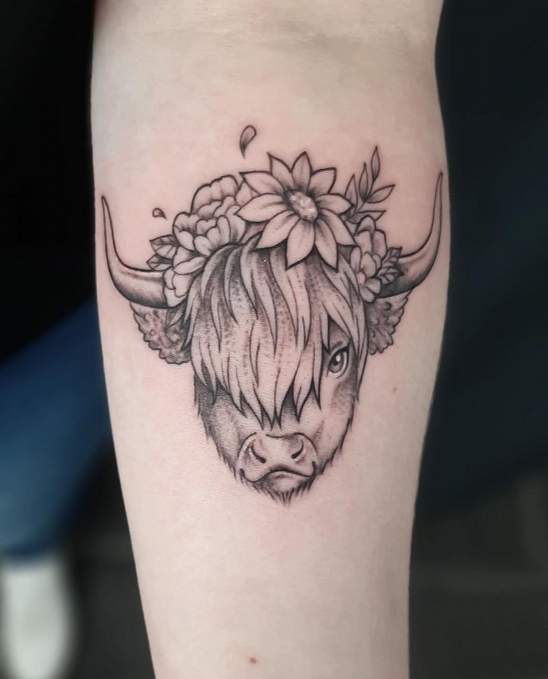 30 Classy Highland Cow Tattoos For Your Next Ink