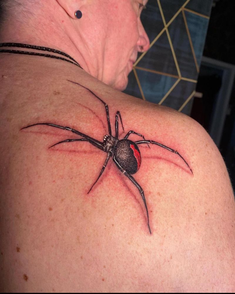 30 Unique Black Widow Spider Tattoos You Must Love