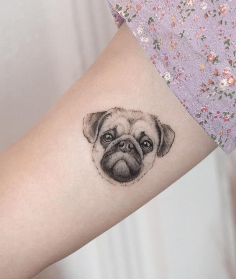 30 Cute Pug Tattoos You Must Love