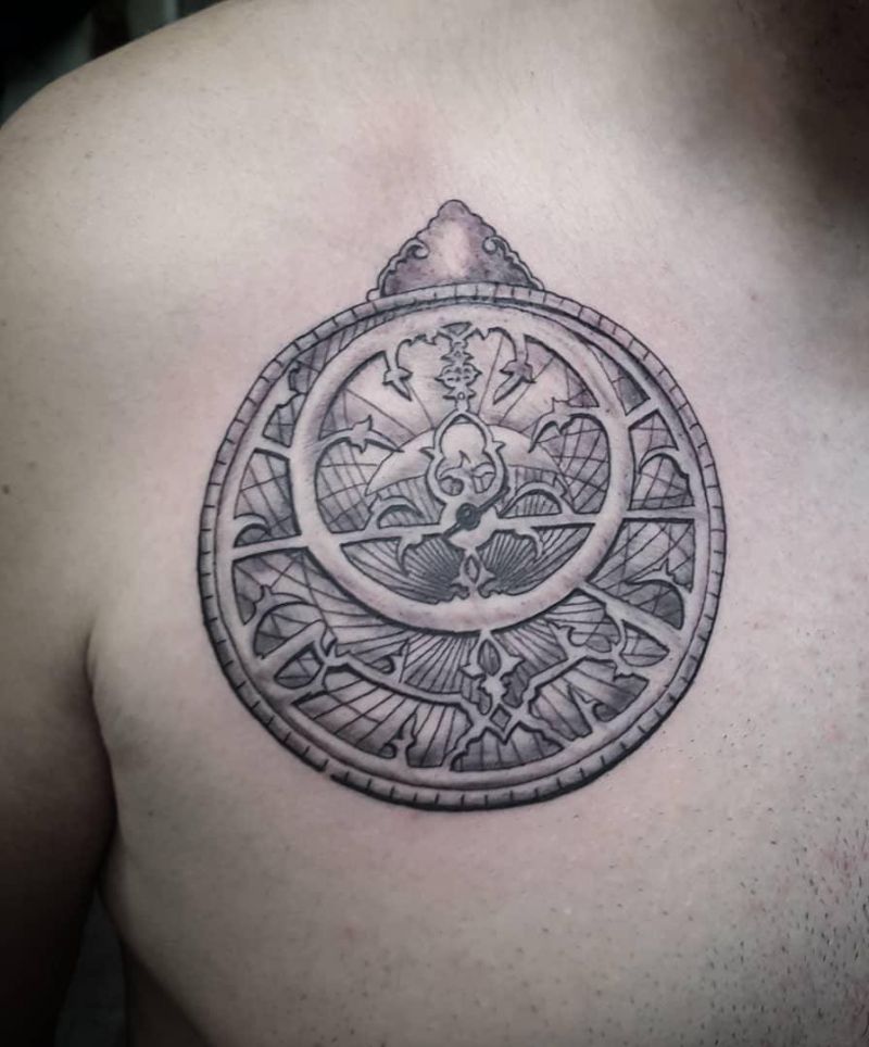 20 Awesome Astrolabe Tattoos You Can Copy