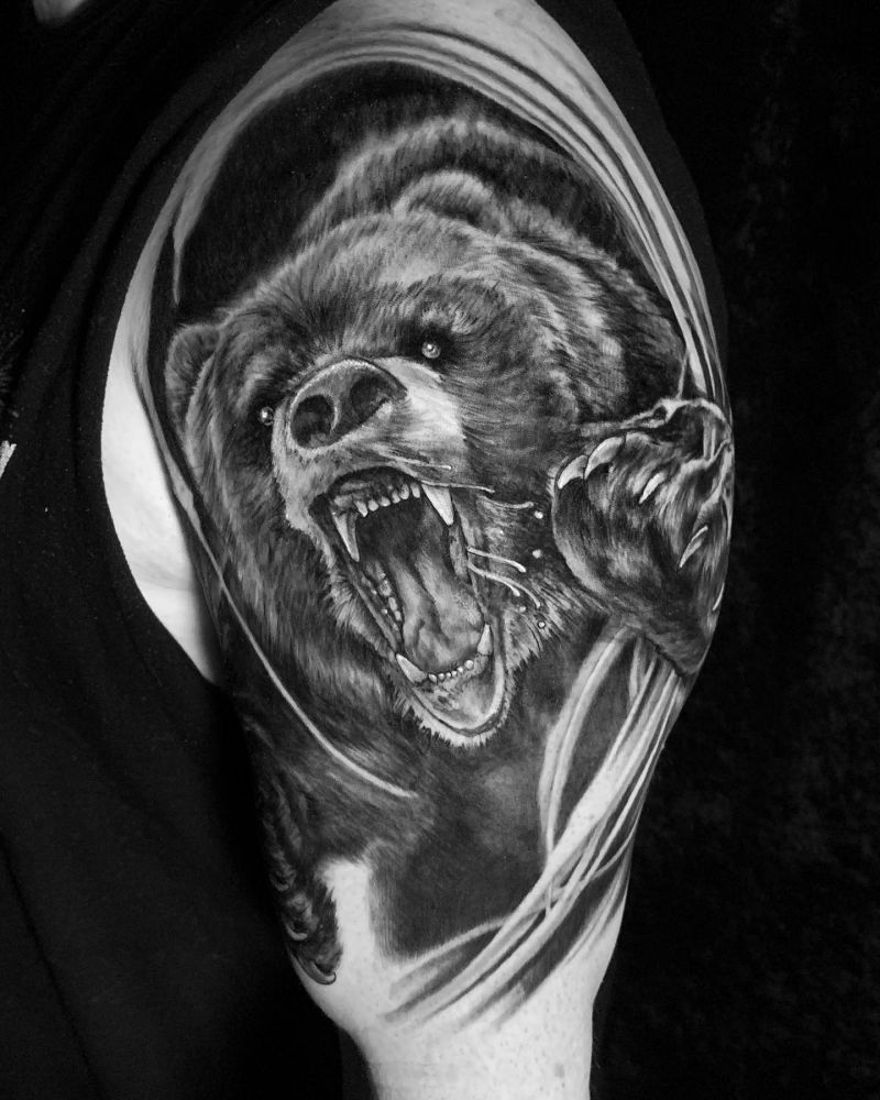 30 Awesome Grizzly Bear Tattoos For Your Next Ink