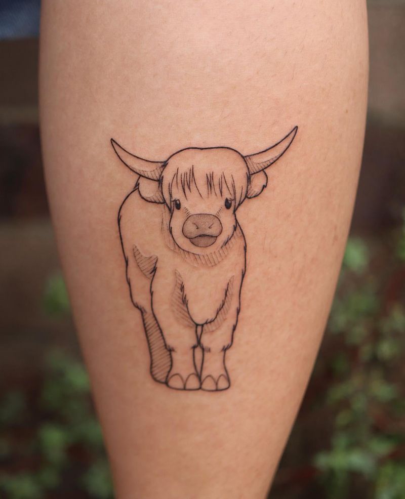 30 Classy Highland Cow Tattoos For Your Next Ink