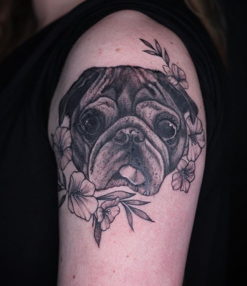 30 Cute Pug Tattoos You Must Love