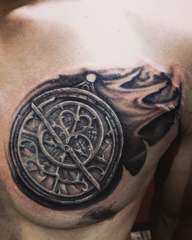 20 Awesome Astrolabe Tattoos You Can Copy