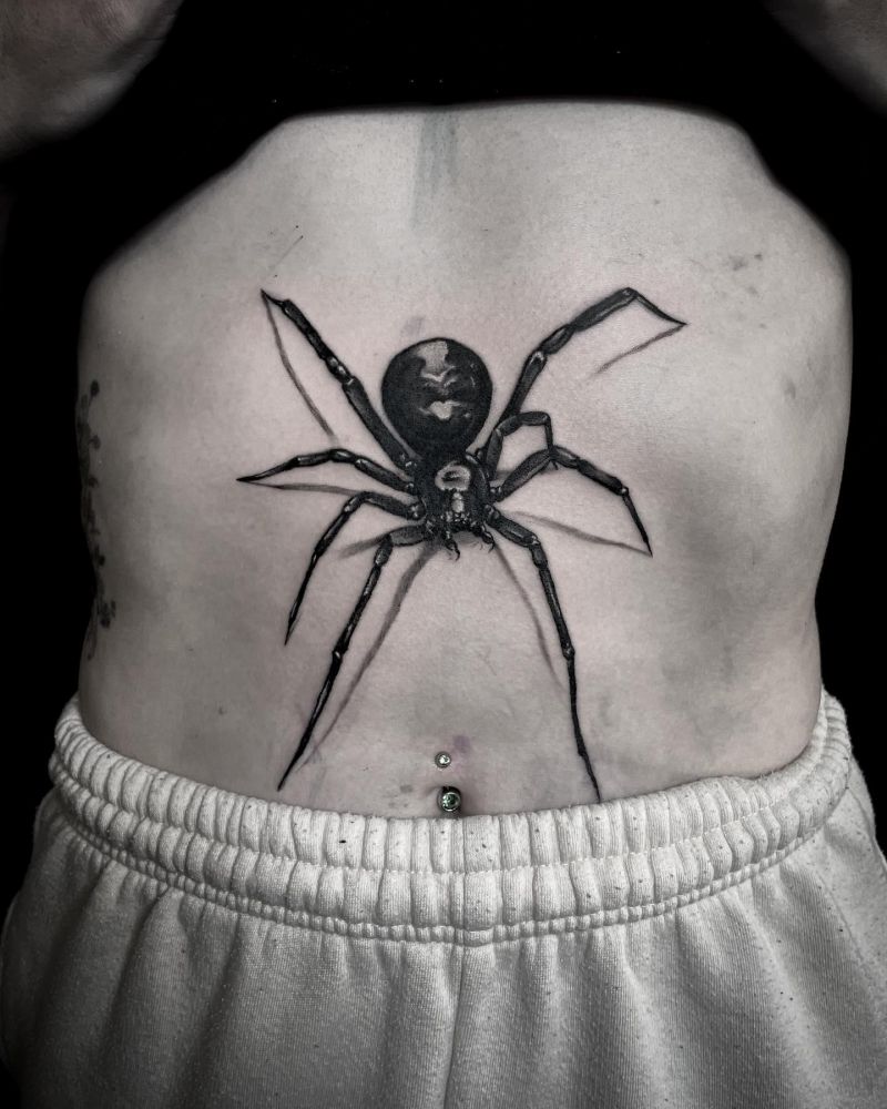 30 Unique Black Widow Spider Tattoos You Must Love