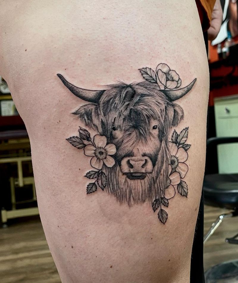 30 Classy Highland Cow Tattoos For Your Next Ink