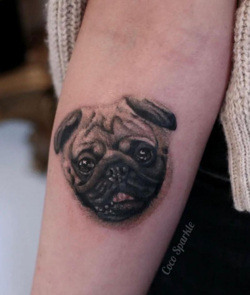 30 Cute Pug Tattoos You Must Love