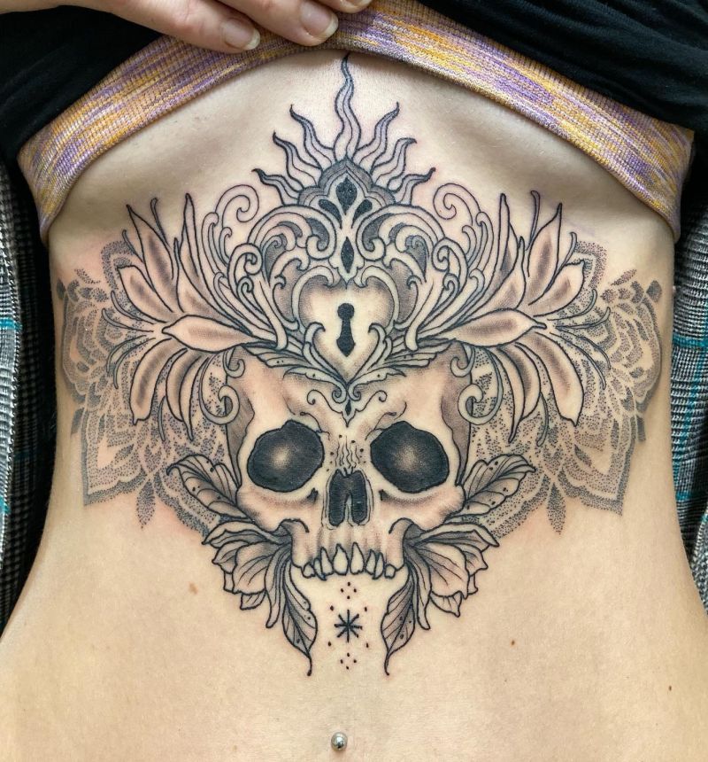 30 Pretty Sternum Tattoos For Your Next Ink