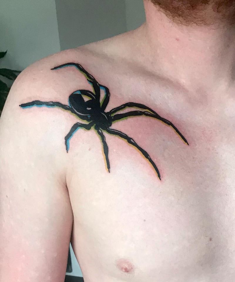 30 Unique Black Widow Spider Tattoos You Must Love