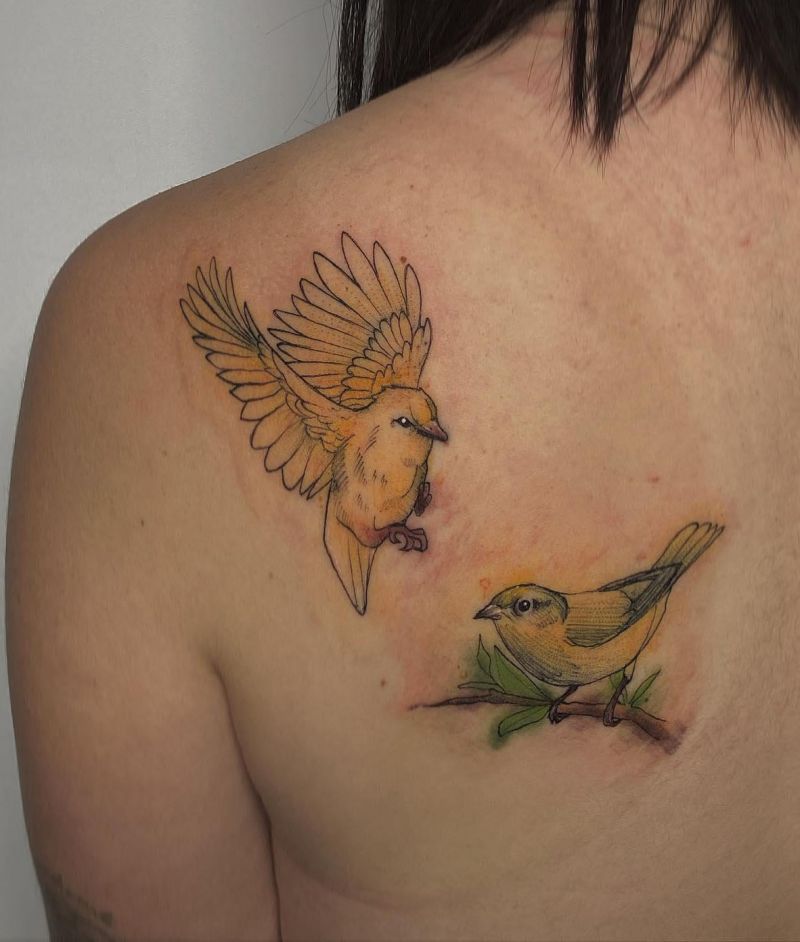 26 Pretty Canary Tattoos You Must Love