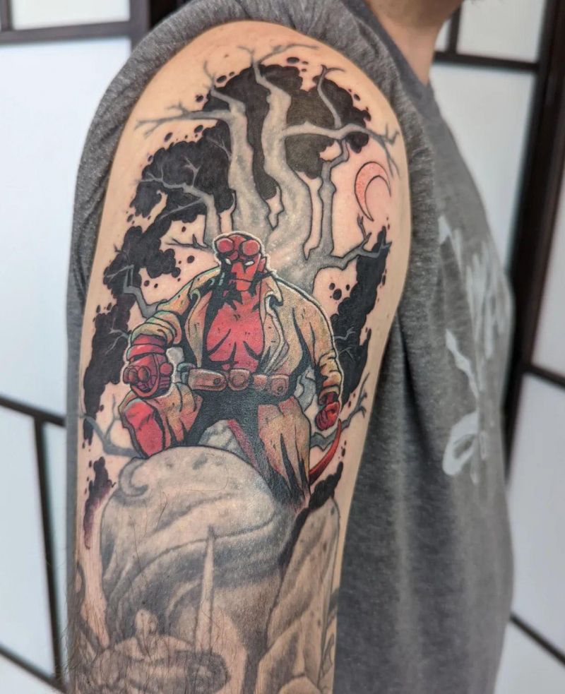 30 Unique Hellboy Tattoos You Must Love