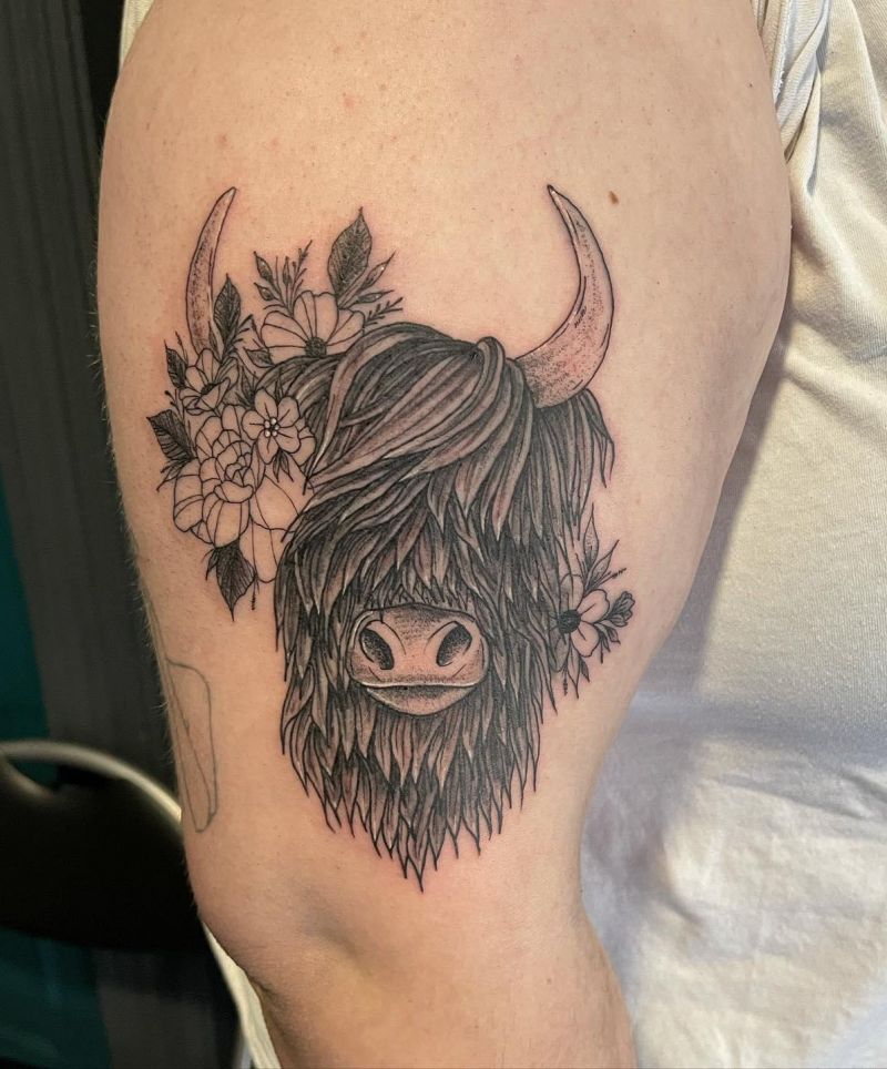 30 Classy Highland Cow Tattoos For Your Next Ink