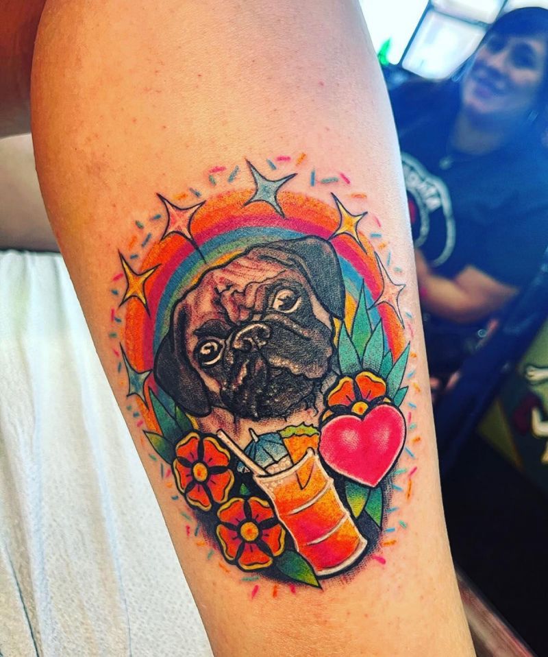 30 Cute Pug Tattoos You Must Love