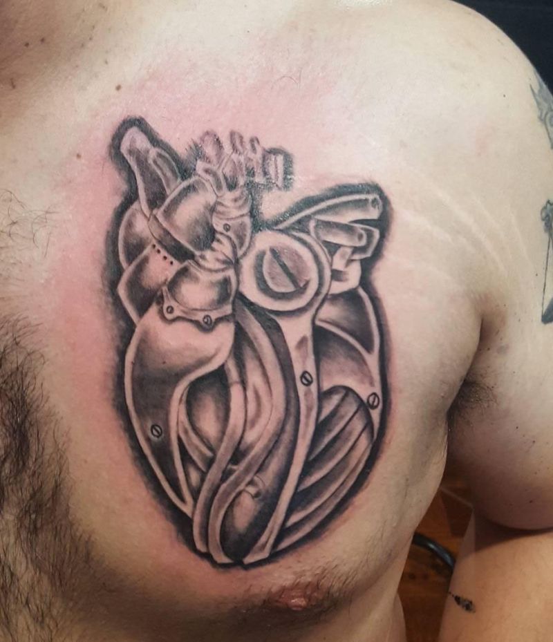 30 Unique Mechanical Heart Tattoos You Must Love