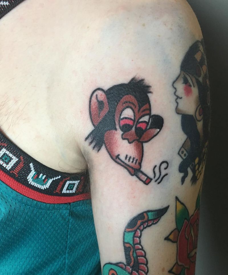 6 Unique Monkey Smoking Tattoos You Can Copy