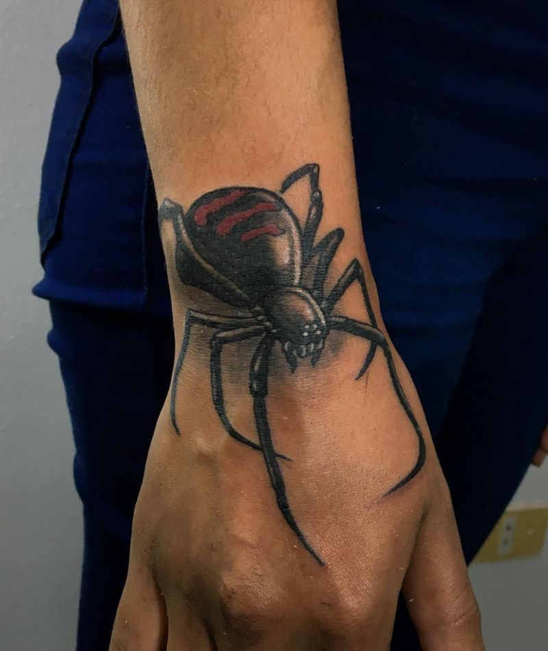 30 Unique Black Widow Spider Tattoos You Must Love