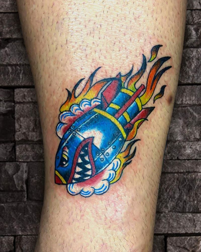 30 Unique Shark Bomb Tattoos You Must Love