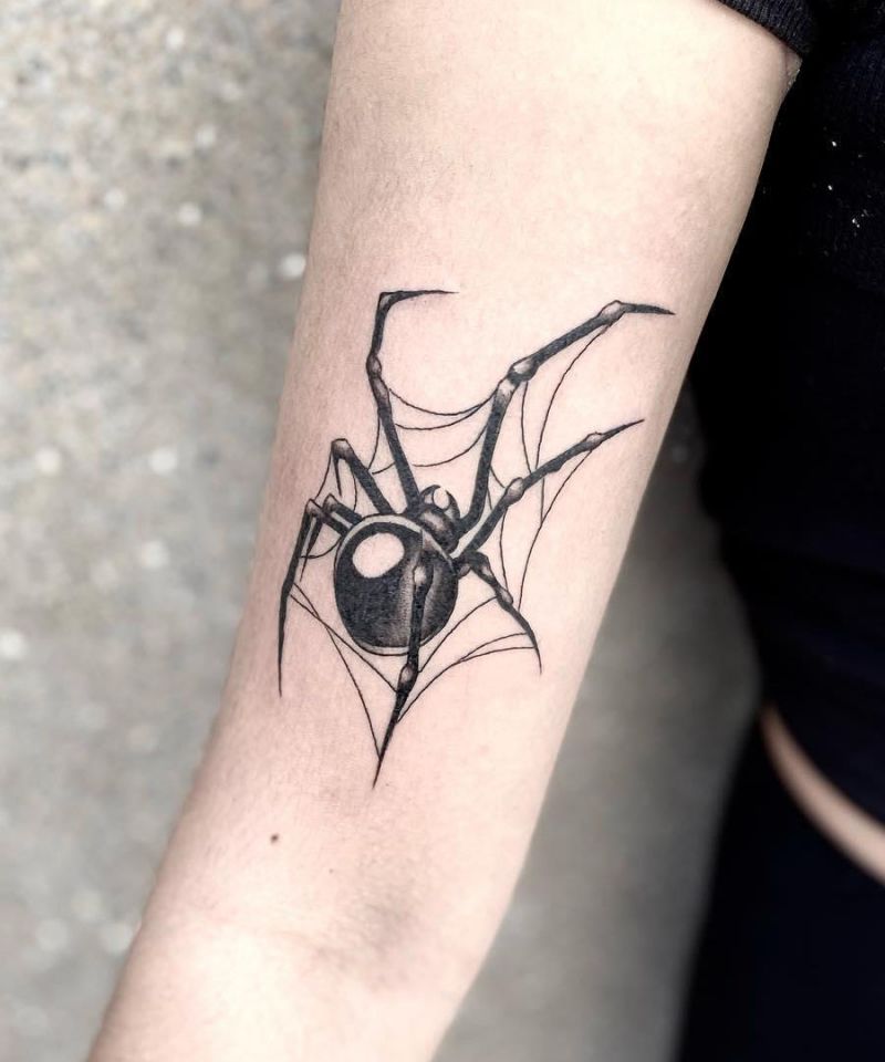 30 Unique Black Widow Spider Tattoos You Must Love