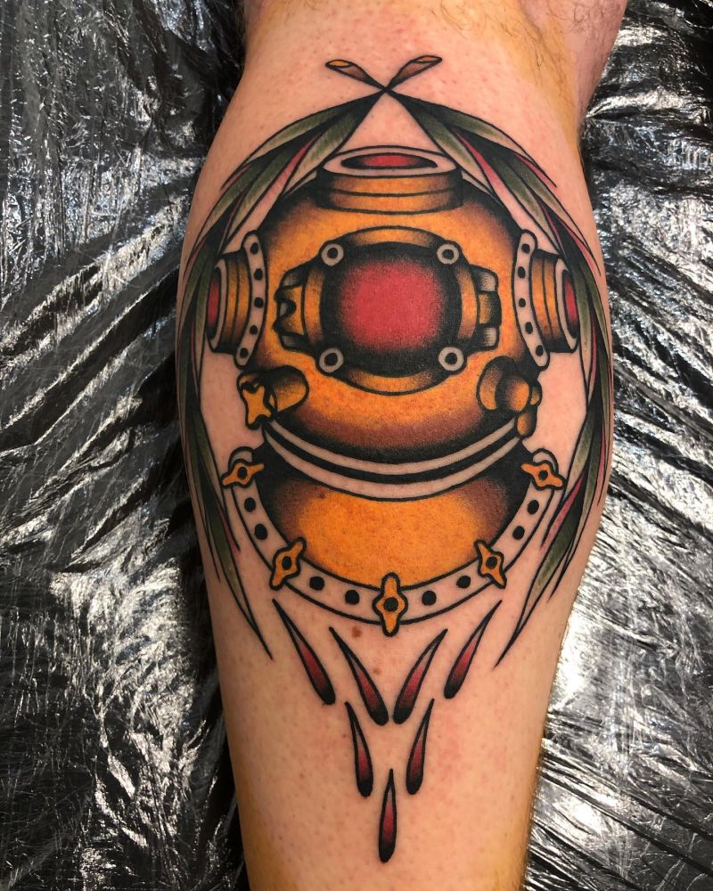 30 Unique Diving Helmet Tattoos You Must Love