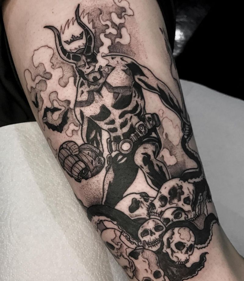 30 Unique Hellboy Tattoos You Must Love