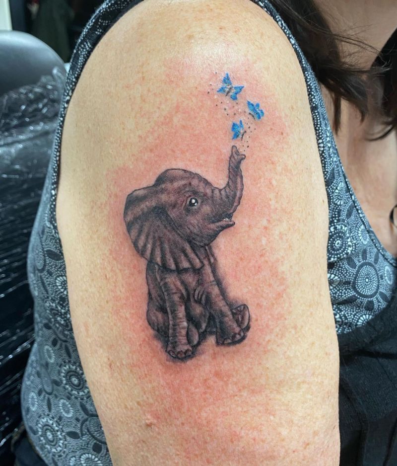 30 Cool Baby Elephant Tattoos for Your Inspiration