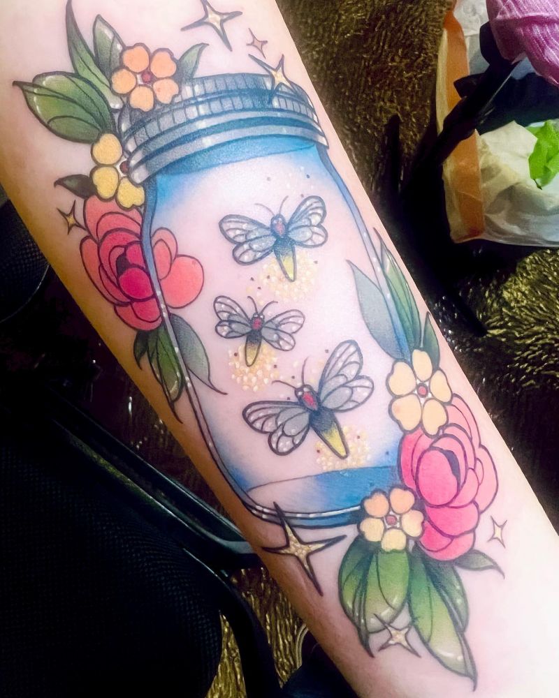 30 Pretty Firefly Jar Tattoos You Must Love