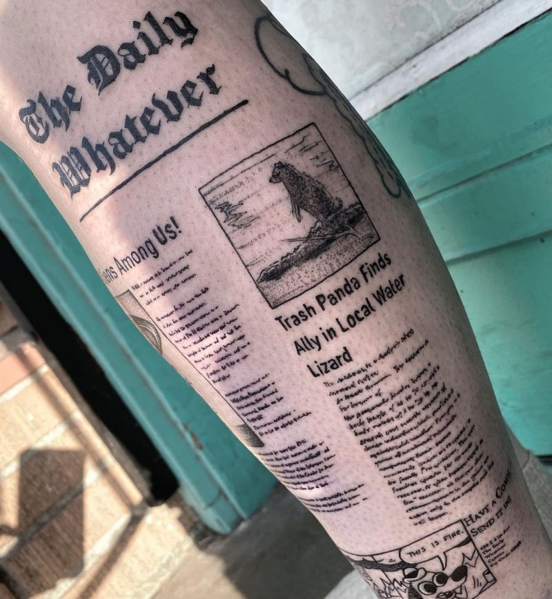 30 Unique Newspaper Tattoos You Must Love