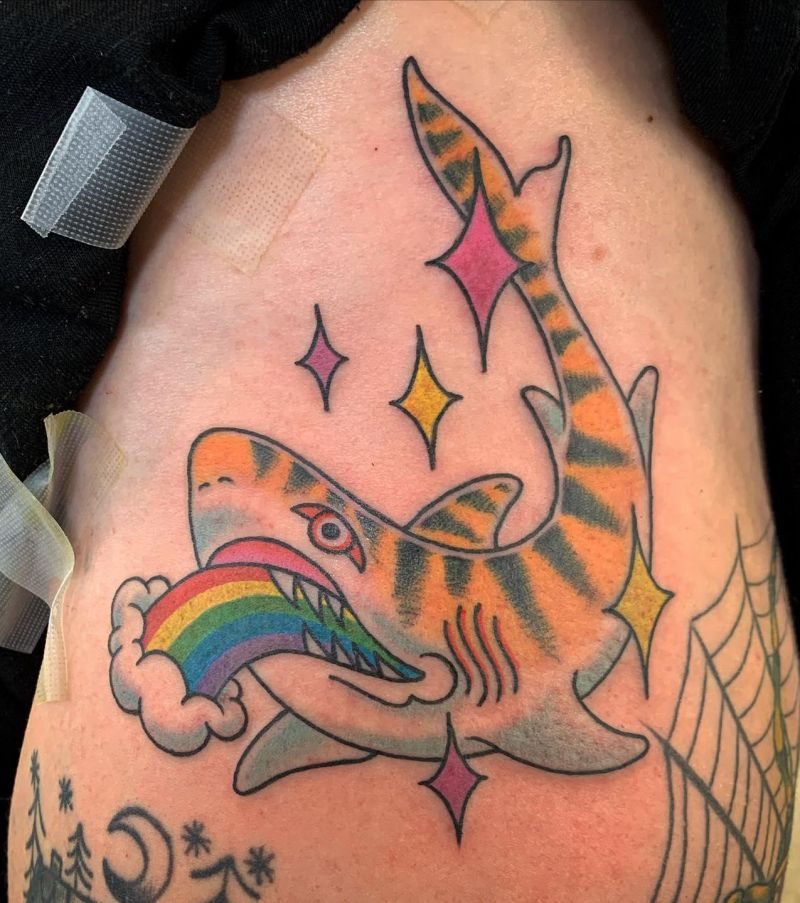 30 Unique Tiger Shark Tattoos You Must Love