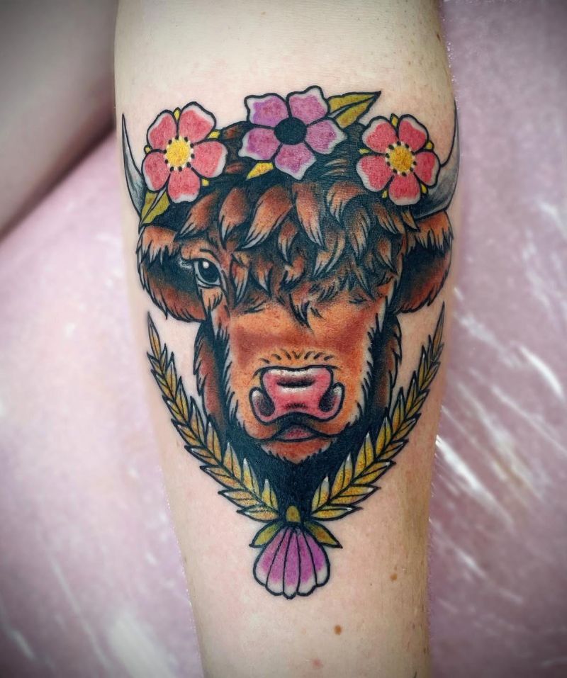30 Classy Highland Cow Tattoos For Your Next Ink