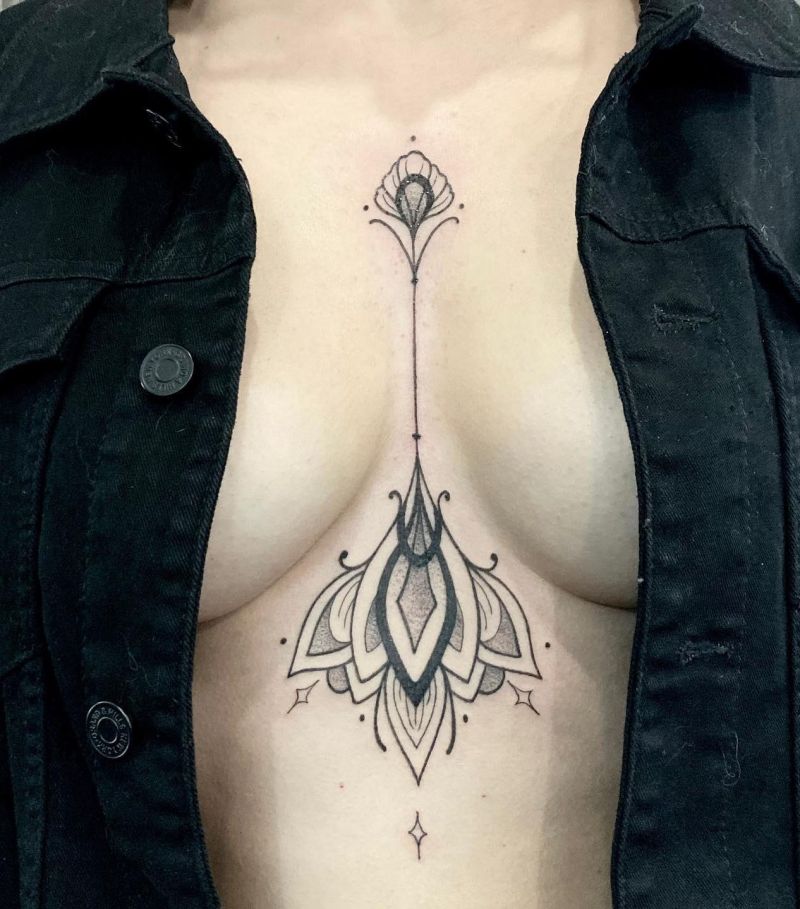 30 Pretty Sternum Tattoos For Your Next Ink