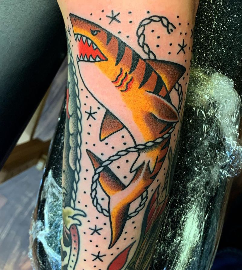 30 Unique Tiger Shark Tattoos You Must Love