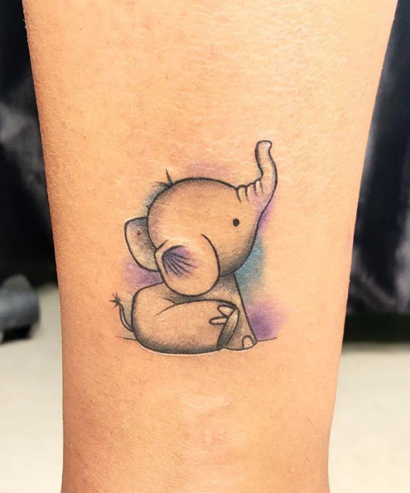 30 Cool Baby Elephant Tattoos for Your Inspiration