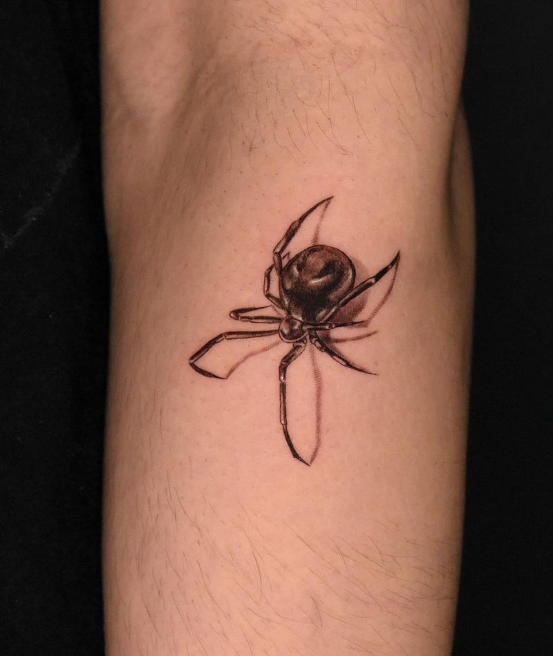 30 Unique Black Widow Spider Tattoos You Must Love